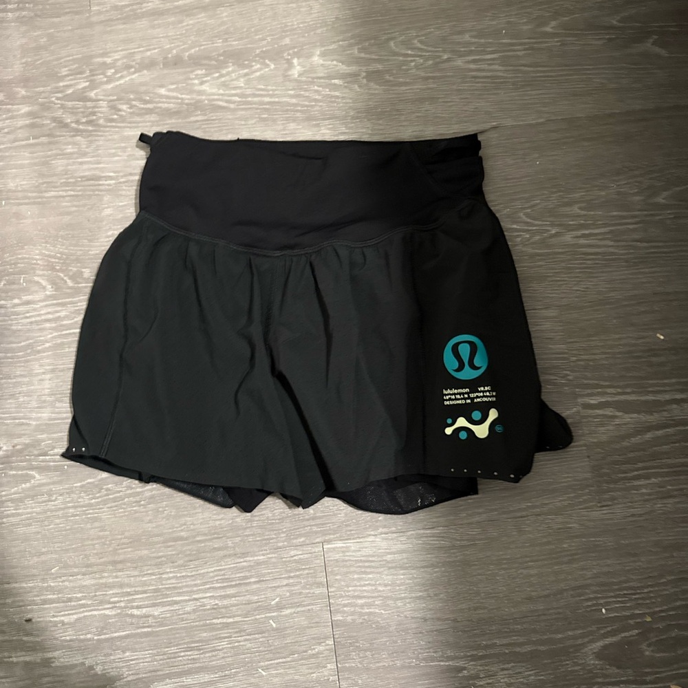 lululemon athletica Black Skorts with Teal Logo